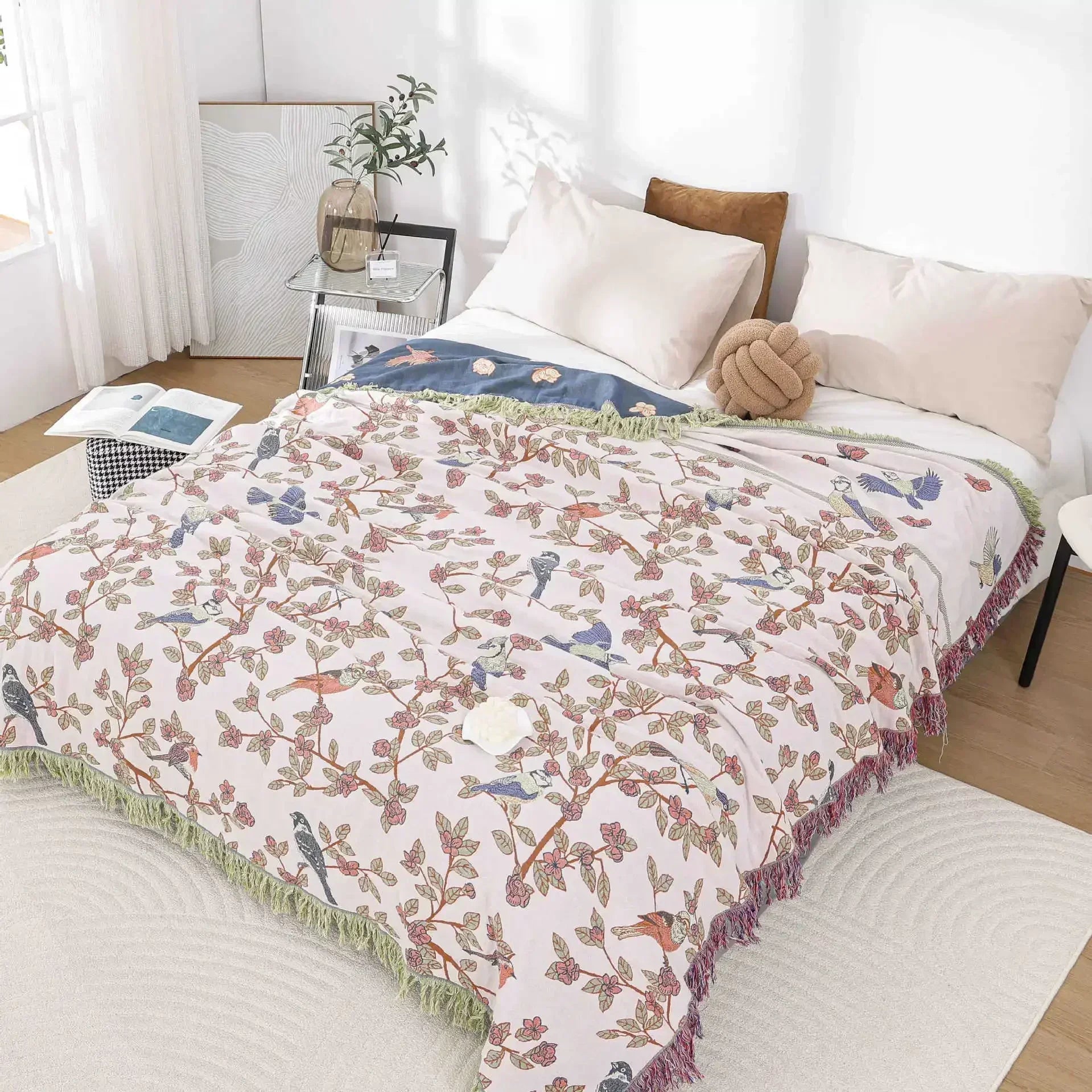 Japanese Throw Blanket Cotton Double Sided Sofa Cover Sofa Cushion Leisure Blanket Bedspread Four Seasons Cooling Quilt Sheet