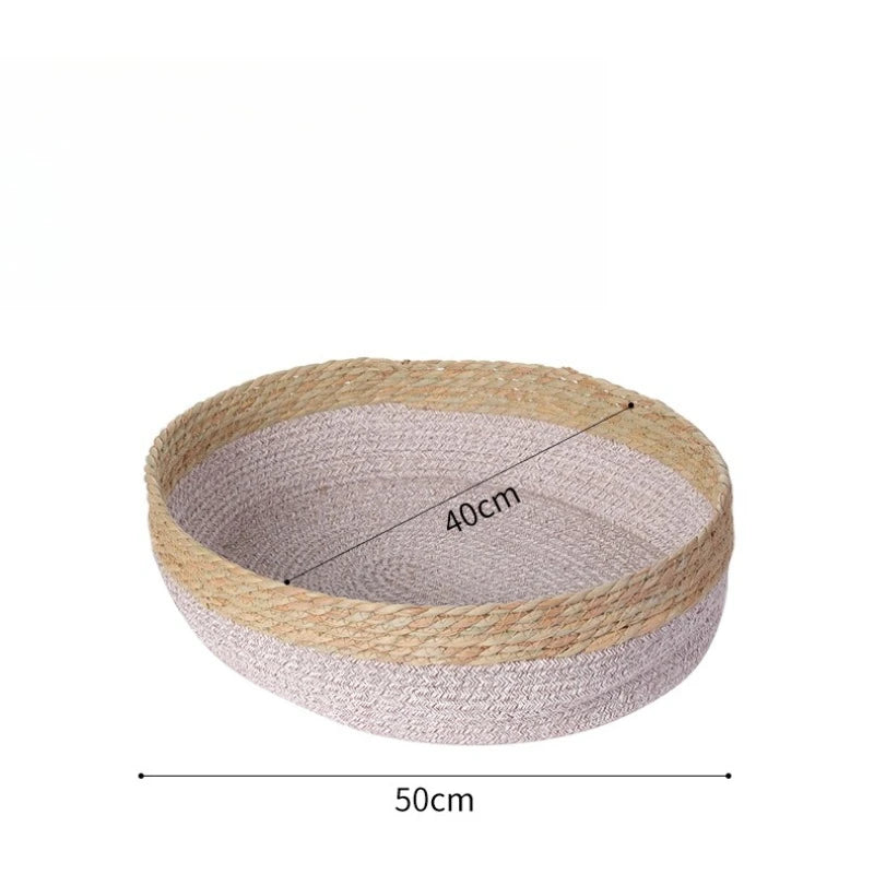 Cama para Gato em Rattan Natural, Ninho Universal para Todas as Estações, Cama Portátil para Animais de Estimação de Pampas, Produtos para Animais de Estimação de Celebridades da Internet Haustierbett XY40CWC