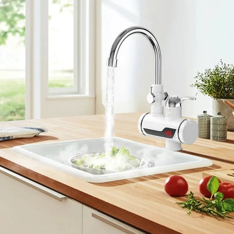 3000W Tankless Water Heater Faucet Shower Instant Electric Tap Heating Hot Water for Kitchen and Bathroom