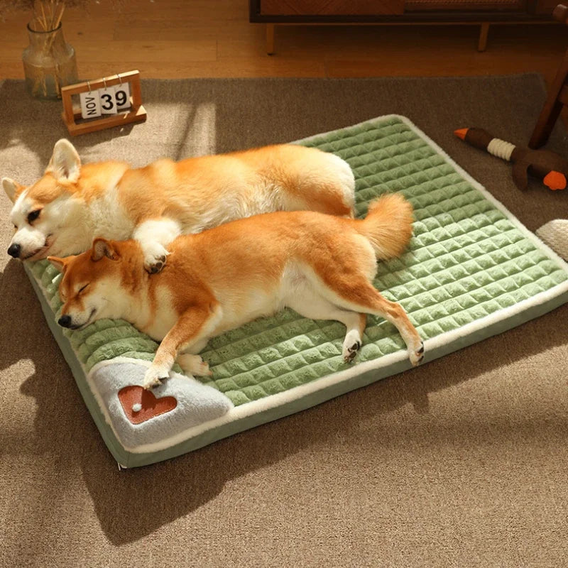 Camas Calmantes para Cães de Pequeno e Grande Porte Colchonete Luxuoso para Cães com Travesseiro Capa Removível Almofada de Espuma para Animais de Estimação Camas Macias para Dormir
