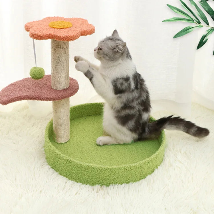 Pet colored cat climbing frame, cat nest, cat tree integrated villa grabbing board, large cat jumping platform shelf toy
