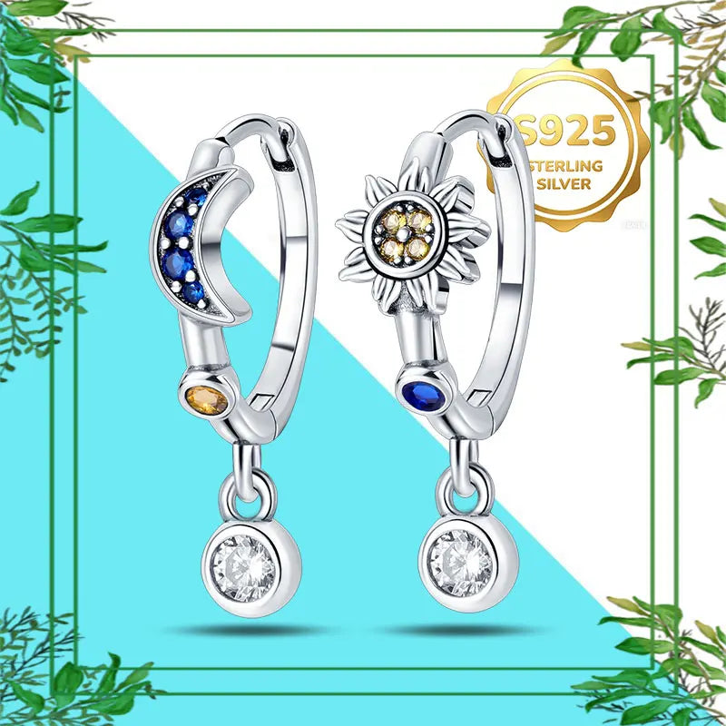 Brincos Femininos Pendentes 100% Genuínos em Prata Esterlina 925 Hipoalergênicos Luxuosos Elegantes Joia Fina Presente de Aniversário para Ela