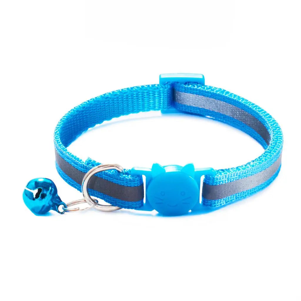 Options Cute Adjustable Size Reflective with Bells Nylon Buckles Pet Accessories Cat Neck Strap Cat Collar Kitten Decor
