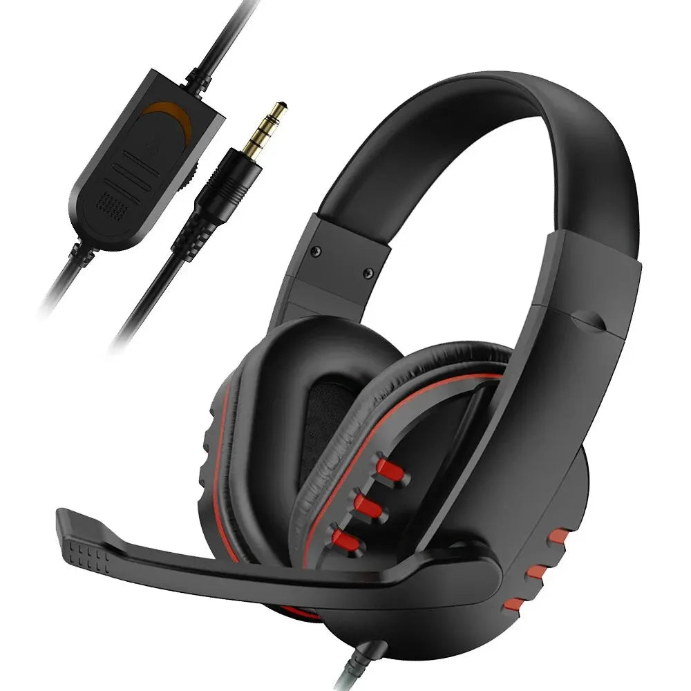Headphones com fio de 3,5 mm Fone de ouvido para jogos fones de ouvido música para PS4 Play Station 4 Jogo PC Bate-papo Computador com microfone