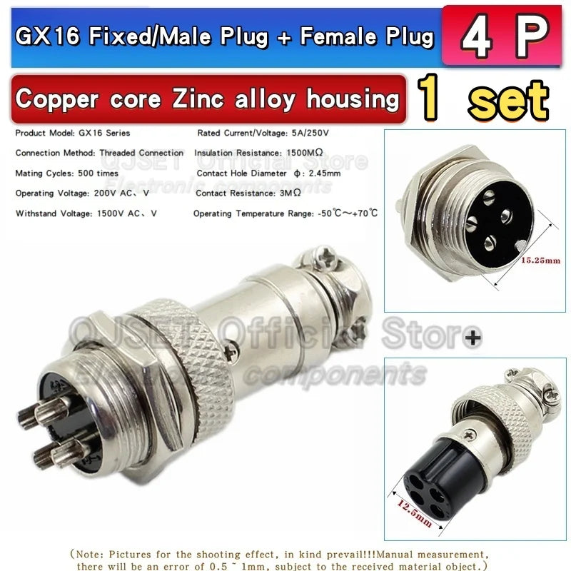 WonderNest GX12 GX16 GX20 Aviation Plug Set 2-15 Pin