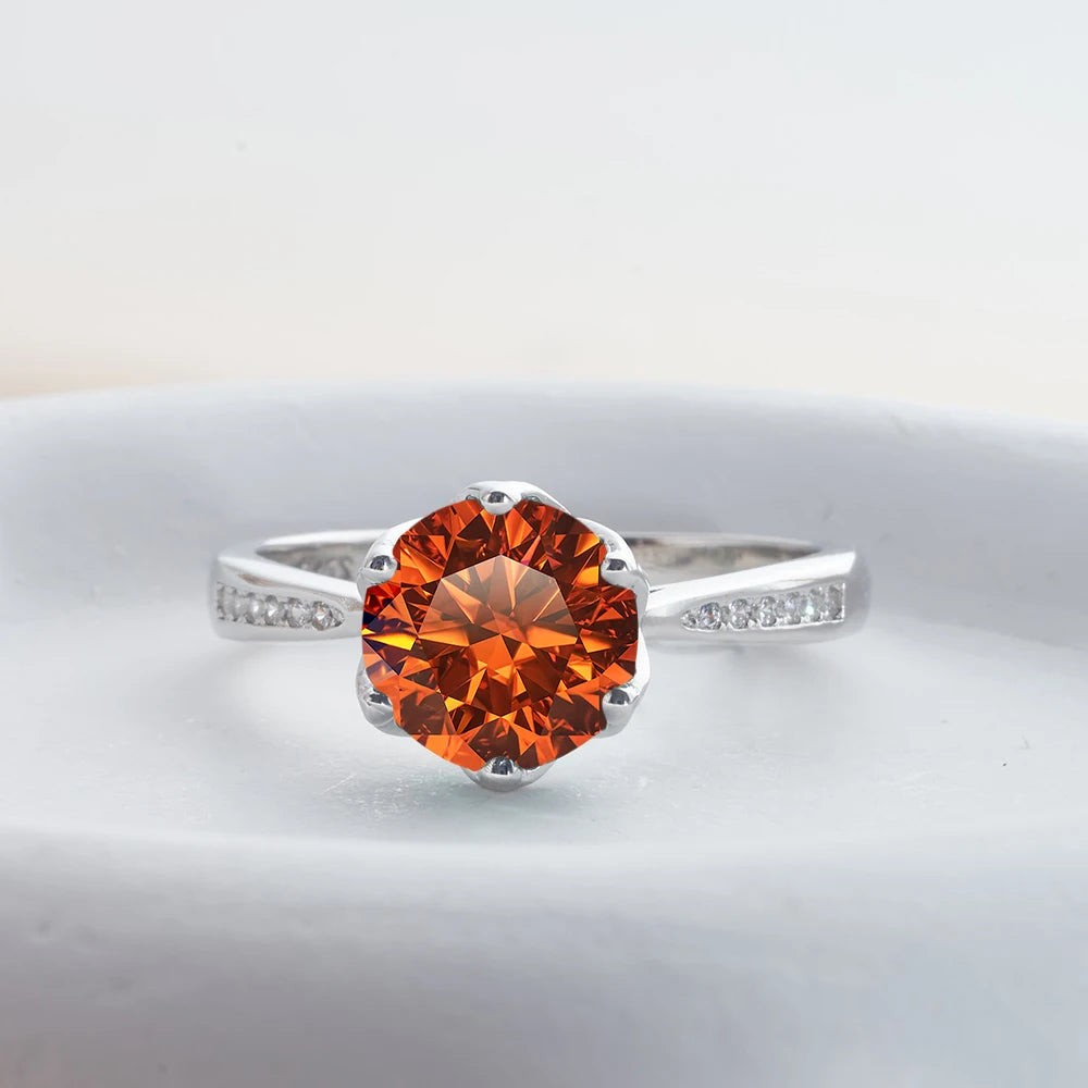 JoyceJelly 3ct Colorful Moissanite Rings with GRA S925 Sterling Silver Luxury Jewelry For Women Timeless Trends Wedding Bands
