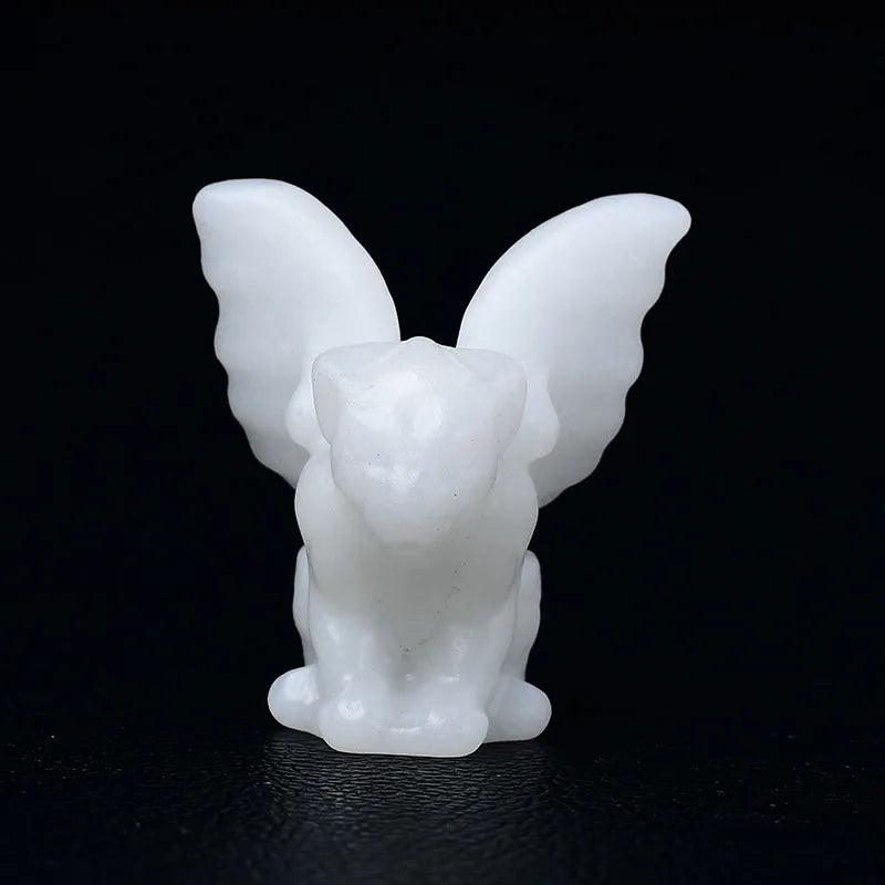 Estatueta de Gárgula de Cristal Decoração de Casa Bruxaria com Pedras Preciosas