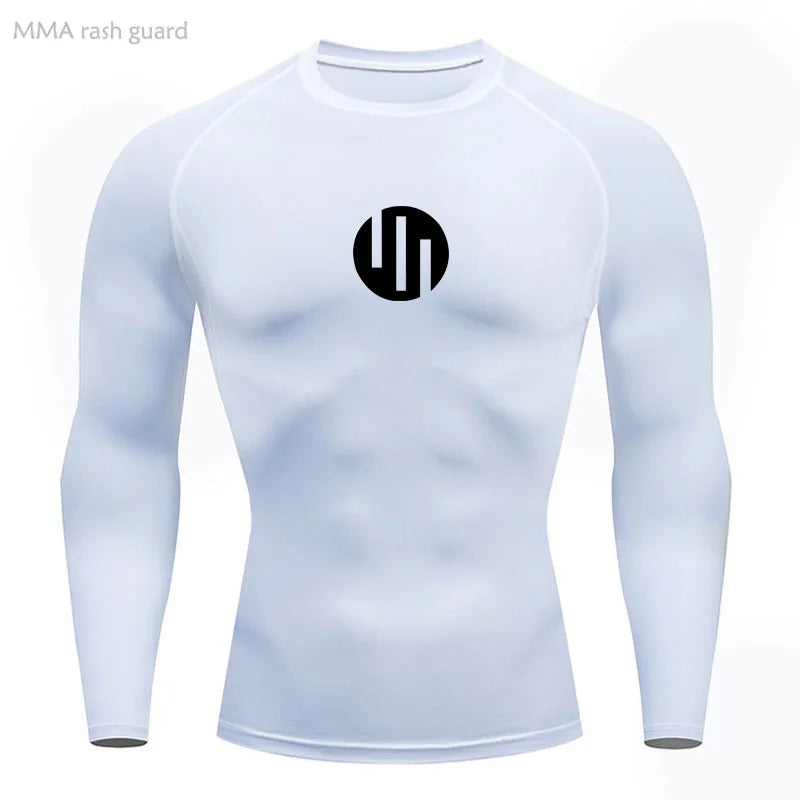 Camisa de Compressão Manga Longa Masculina para Corrida Treino Academia Esportes Roupa Íntima de Secagem Rápida Antissuor Protetor Solar Segunda Pele Masculina