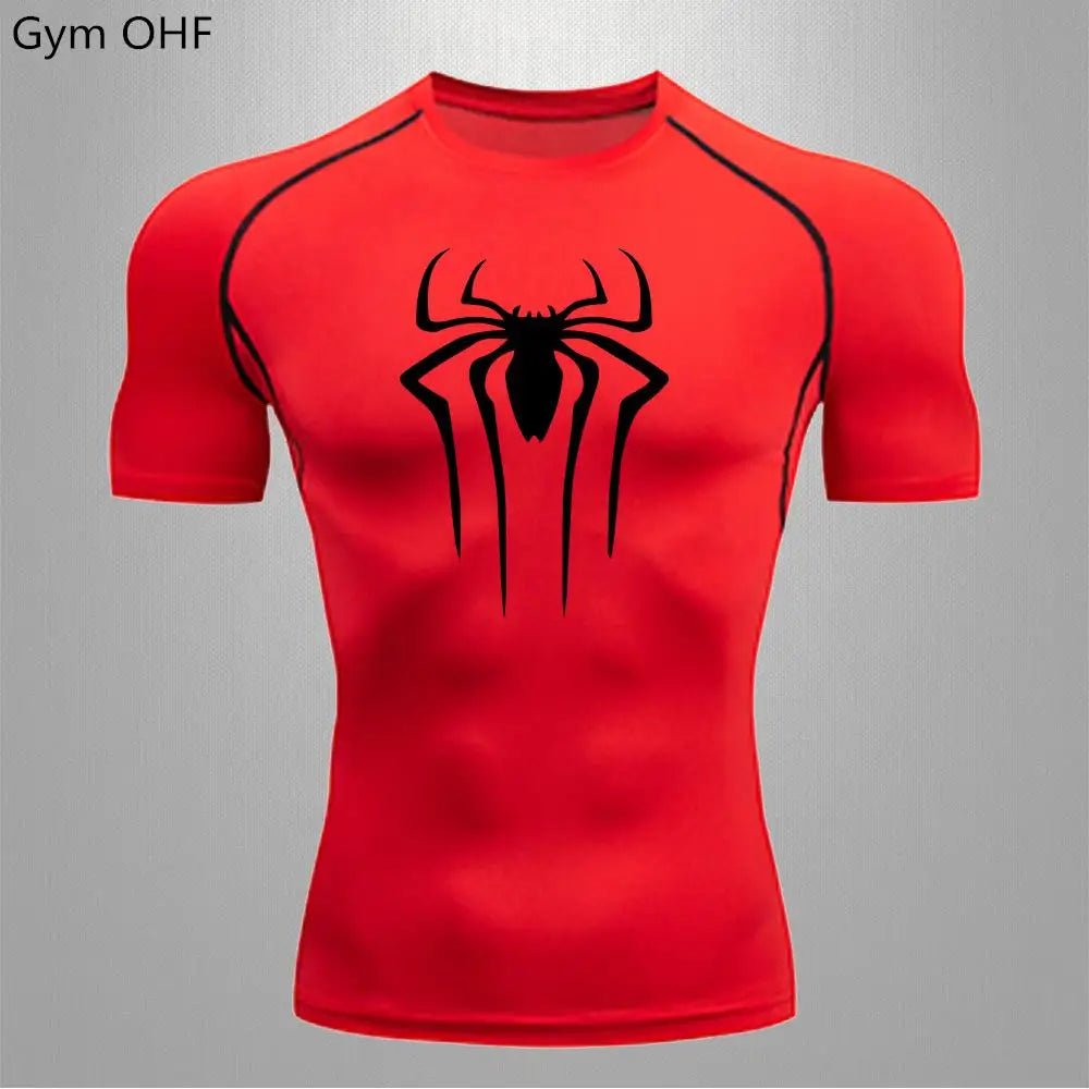 Camiseta Compressão Masculina Spider — Performance e Visual Único