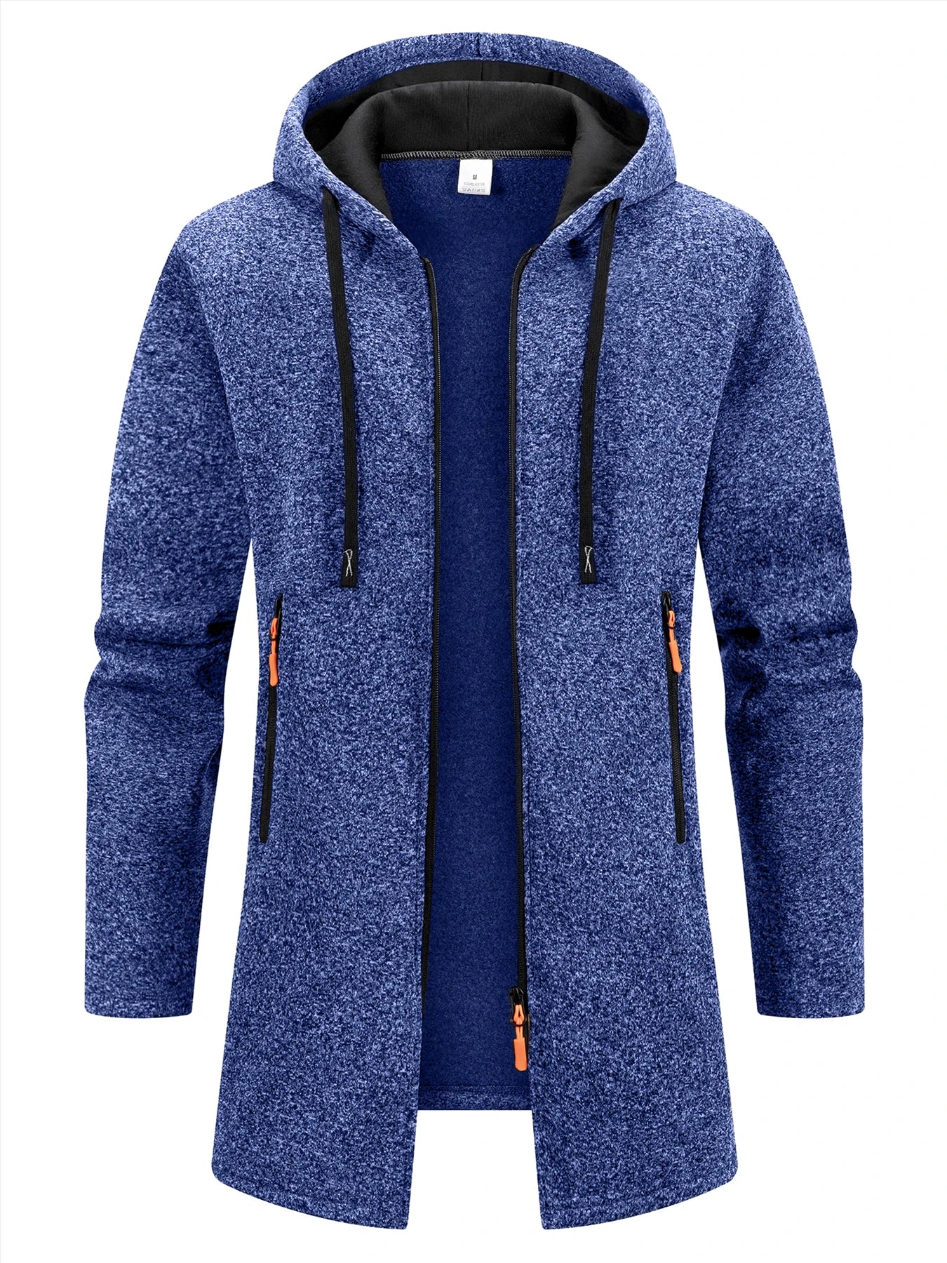 Moletons Masculinos Streetwear de Manga Longa com Zíper, Capuz, Tamanho Grande, Jaqueta Quente de Inverno, Casaco Esportivo, Fato de Treino Masculino