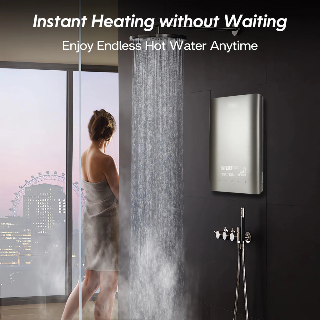 Aquecedor de Água Elétrico Sem Tanque Trifásico 380V 24KW para Casa Toda, Água Quente Instantânea, Grande Fluxo, Aquecimento Rápido, Temperatura Constante