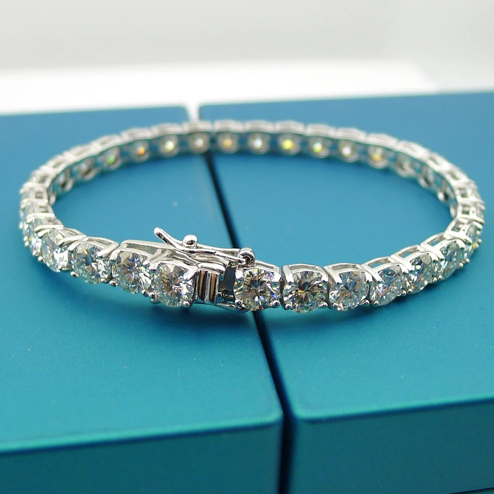 SEMNI 3mm 4mm 5mm 6.5mm Moissanite Diamond Tennis Bracelet for Women Men Certificate 925 Sterling Silver Luxury Fine Jewelry