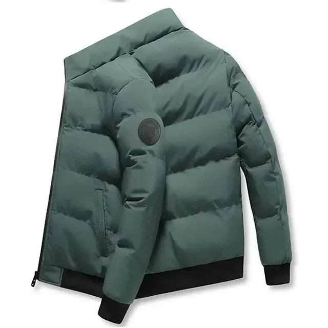 Jaqueta casual masculina de inverno e outono, curta, grossa e quente, corta-vento, com zíper, estampada, M-5XL