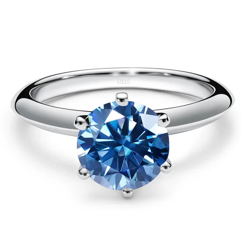JoyceJelly 1/2/3/5ct Anéis de Moissanite Coloridos Femininos Com GRA Prata Esterlina 925 Joias de Luxo Atacado Preço Baixo