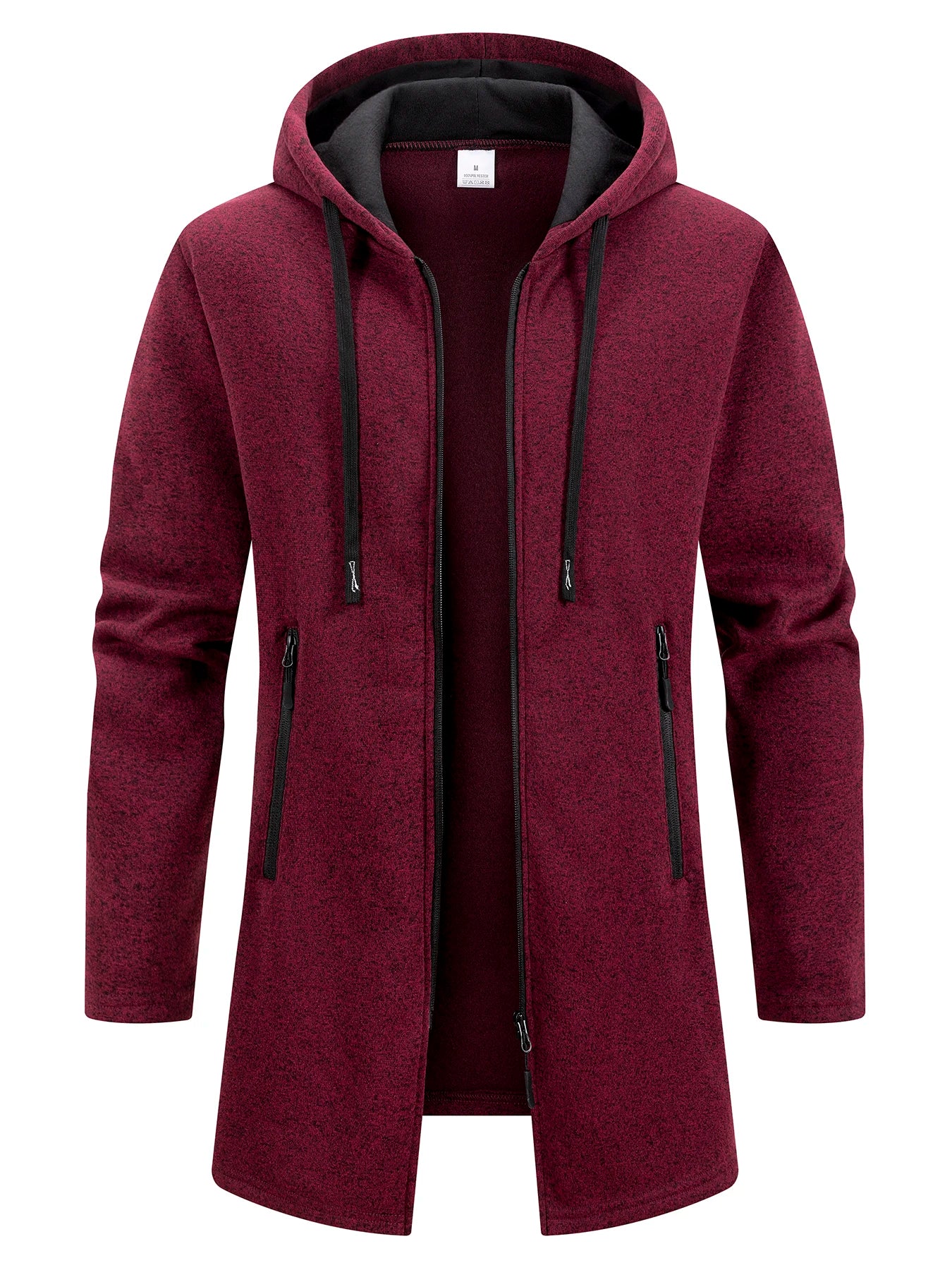 Moletons Masculinos Streetwear de Manga Longa com Zíper, Capuz, Tamanho Grande, Jaqueta Quente de Inverno, Casaco Esportivo, Fato de Treino Masculino