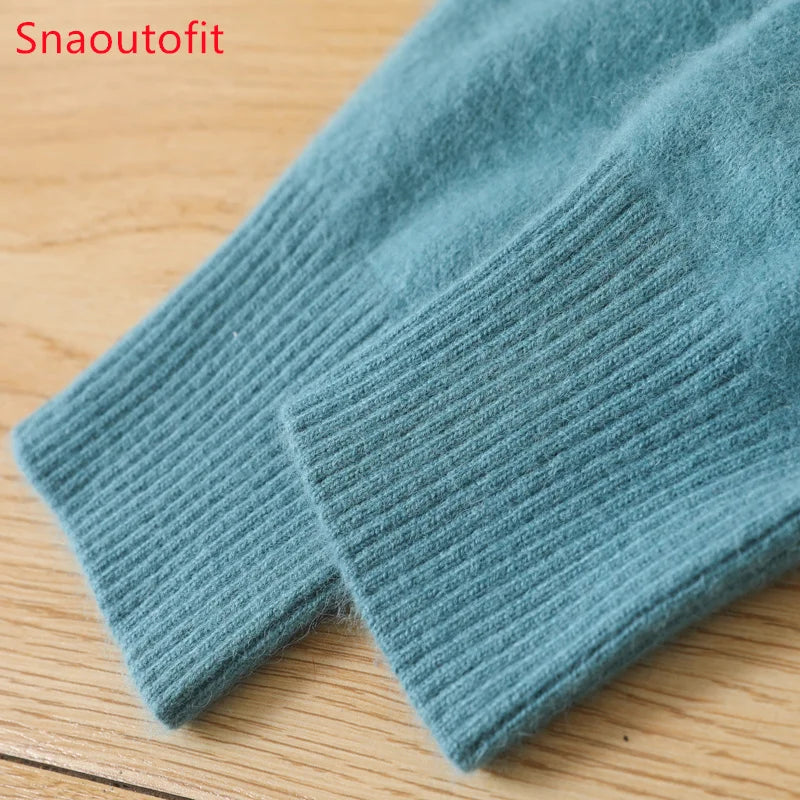 Suéter Masculino 100% Cashmere de Visom Puro, Gola Redonda, Pulôveres de Malha, Suéter Outono e Inverno Novo, Mangas Compridas, Suéteres de Alta Qualidade, Blusas de Visom