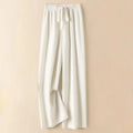 Calça Feminina De Cintura Alta Elástica Macia Básica Chique Casual Quente De Malha Grossa Moda Coreana Reta De Tornozelo Para Mulheres