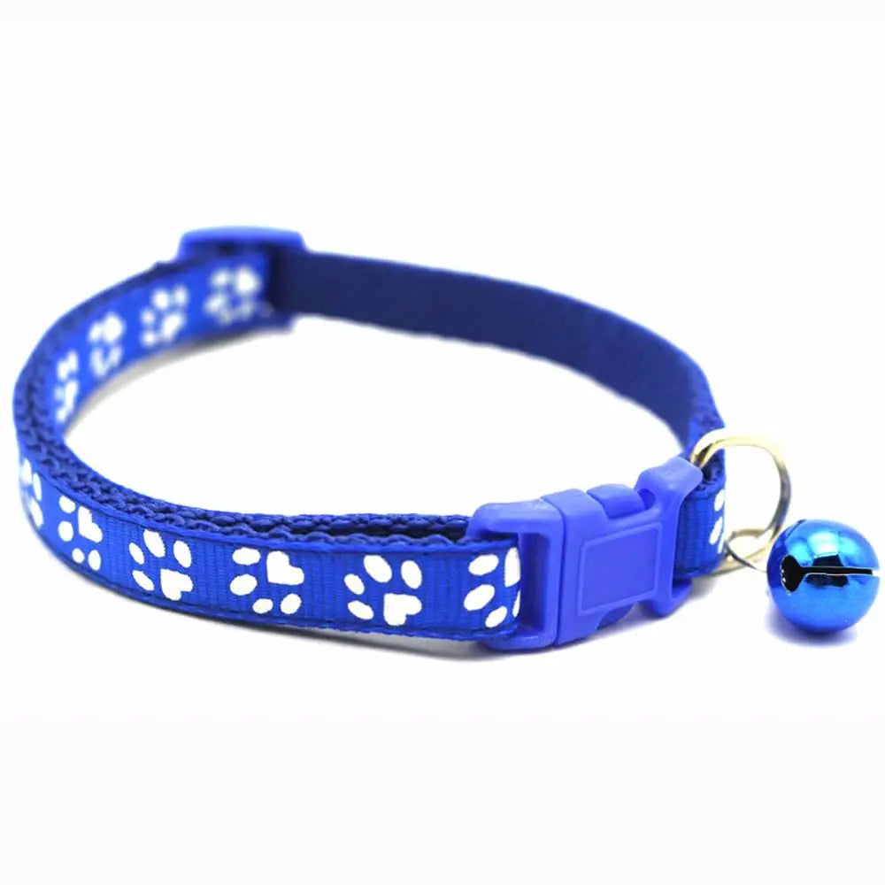 Small Lovely With Bell Easy Wear Cat Paw Print Pet Collar Pet Supplies Cat Necklace Grooming Accessories