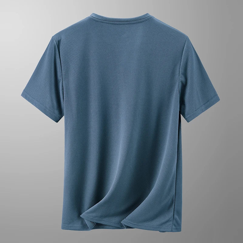 Camisetas Masculinas de Verão 2026 de Secagem Rápida YJKVUR com Gola Redonda e Absorção de Umidade, Malha, Esportivas, para Corrida, Academia, Treino, Mangas Curtas