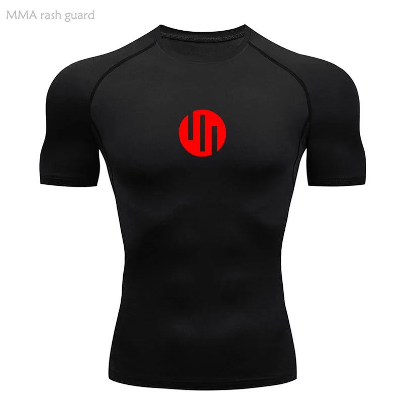 Camisa de Compressão Manga Longa Masculina para Corrida Treino Academia Esportes Roupa Íntima de Secagem Rápida Antissuor Protetor Solar Segunda Pele Masculina