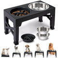 Elevated Cachorro Feeder Bowls Ajustável Raised Stand com Double...