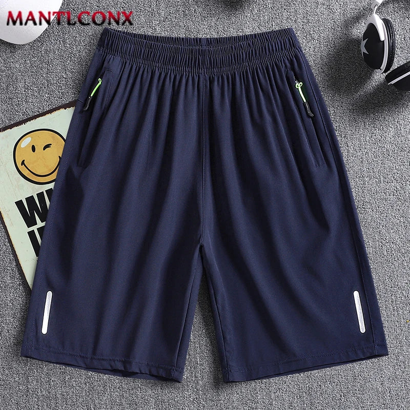 Summer Classic Joggers Men's Shorts Gym Fitness Quick Dry Running Sports Board Shorts New Summer Casual Bottom Zipper Pockets