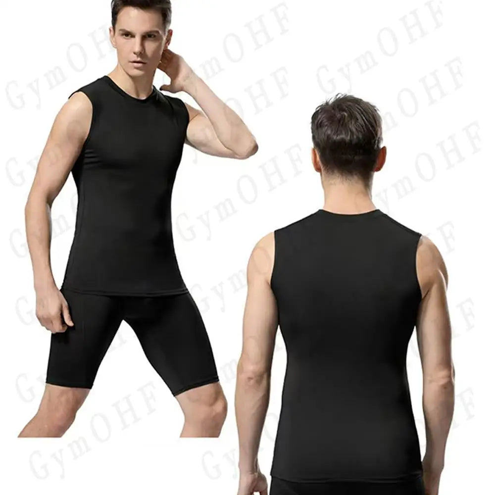 Camisetas Masculinas Secagem Rápida Corrida Colete de Compressão Regata Secagem Rápida Jersey Camisa de Treino Regata Masculina de Academia