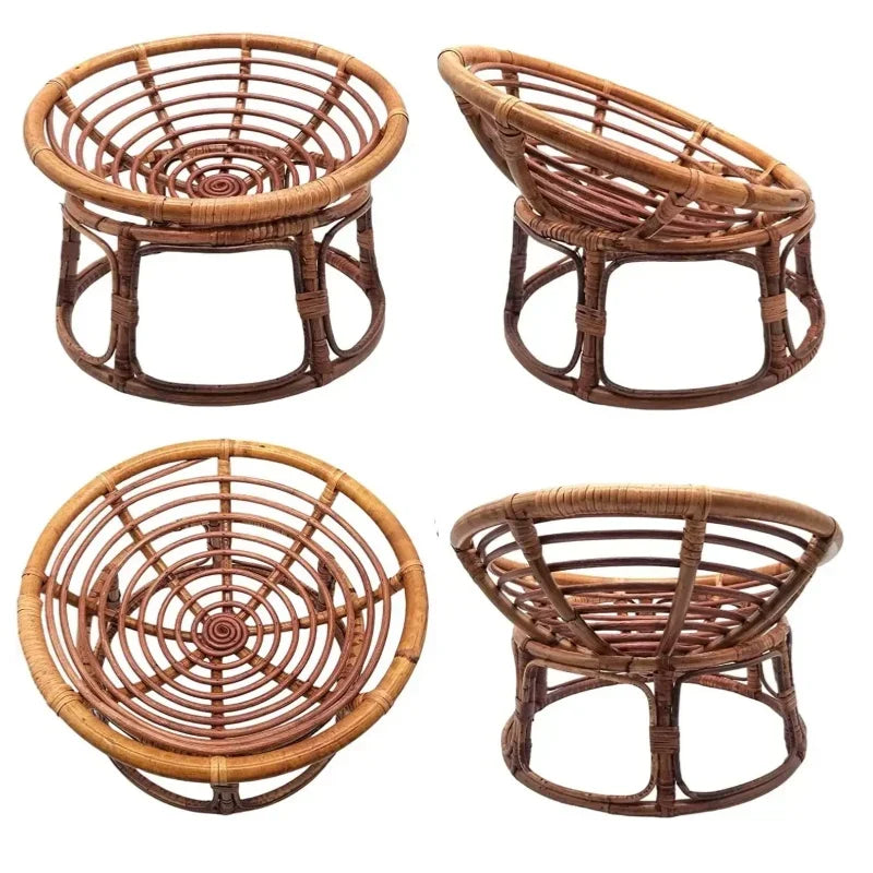 Handmade rattan cat bed without soft padding Suitable for small pets such as cats and dogs Multi functional photography props