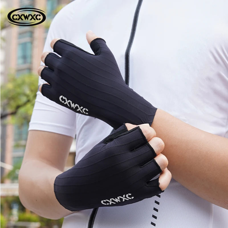 Luvas de Ciclismo Meio Dedo Cxwxc Masculino Feminino Respirável Antiderrapante Luva Fitness Esporte Treino Com Proteção Estendida de Punho