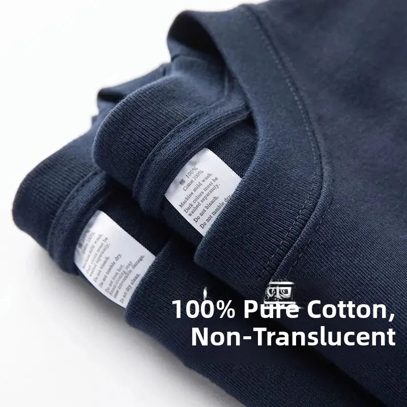 600g Heavyweight Pure Cotton Ort Sve T-irt Ex Summer Loose Casual Versatile  Color Base Irt Top