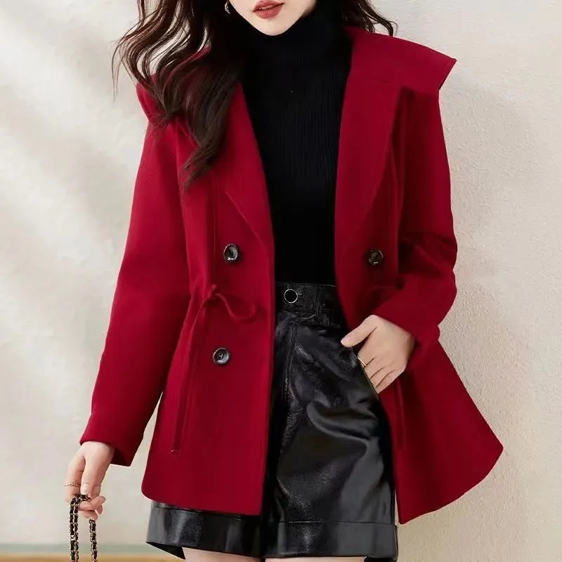 Women Woolen Jacket 2025 Autumn Winter New Mid length Versatile Comfortable Female Coat Elegant Trend Ladies Wool Overcoat