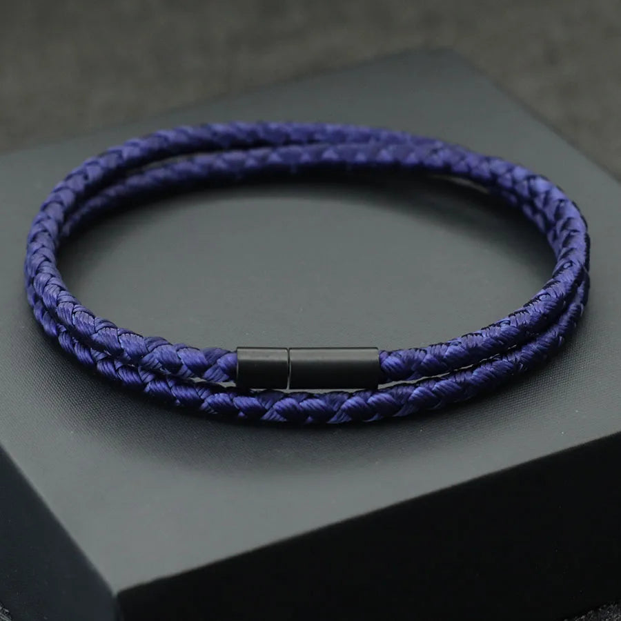 Pulseira Masculina Minimalista Corda Quilha Grau 4mm Múltiplas Cores e Tamanhos Disponíveis Pulseira Artesanal Trançada Étnica