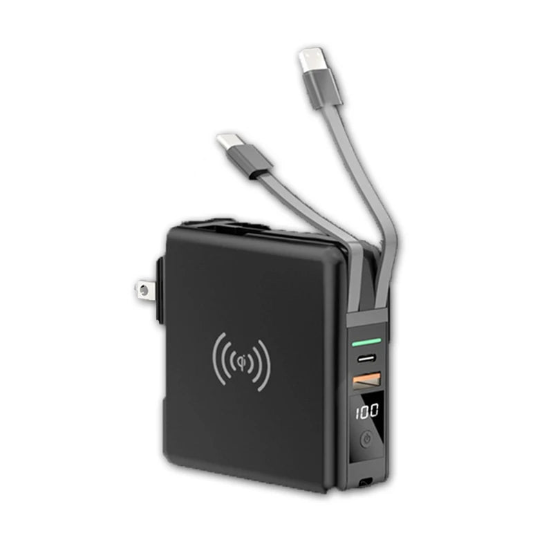 Power Bank 10000mAh 15W Fast Wireless Charging AC Plug