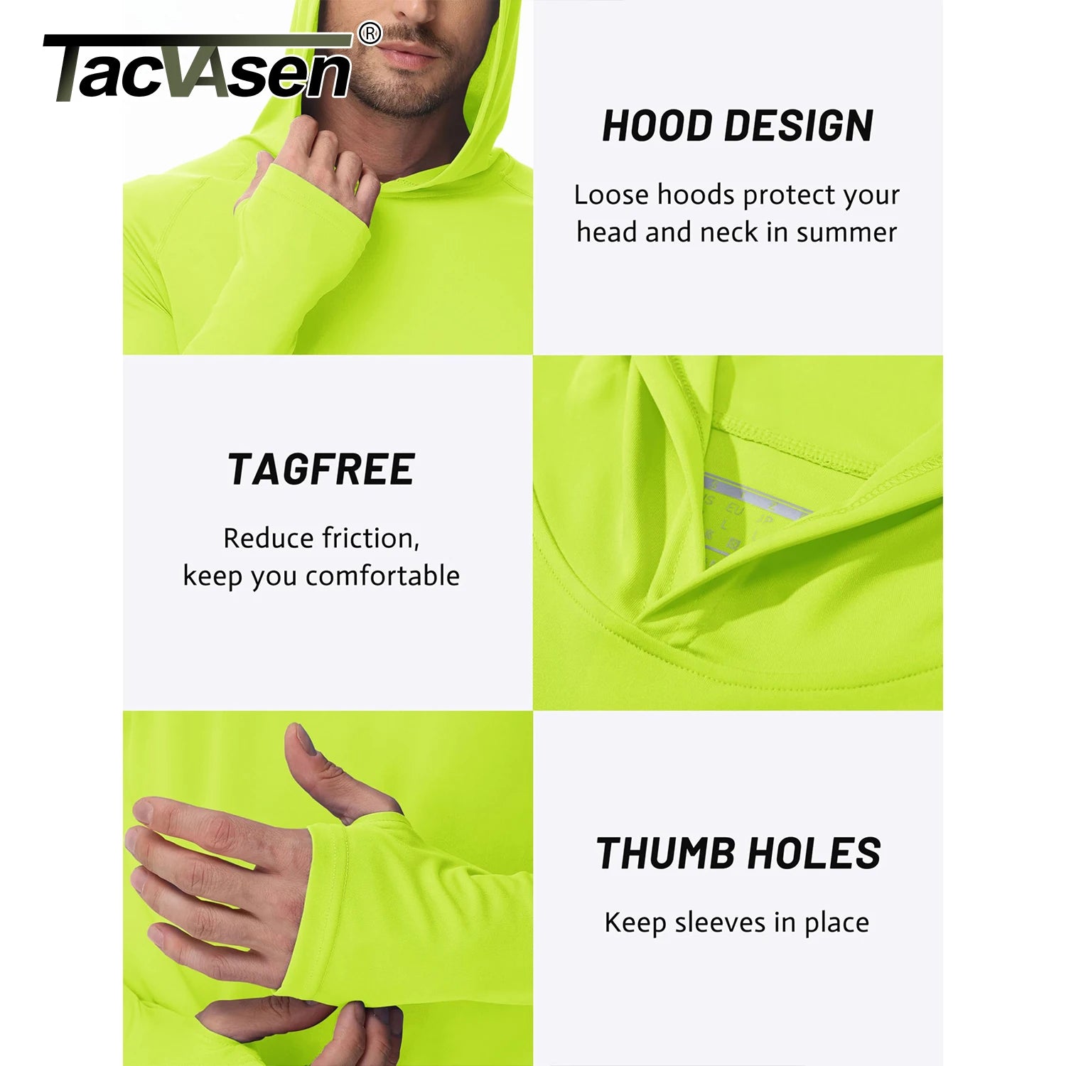 Camiseta Masculina com Capuz — Proteção Solar UPF 50+, Manga Longa e Secagem Rápida