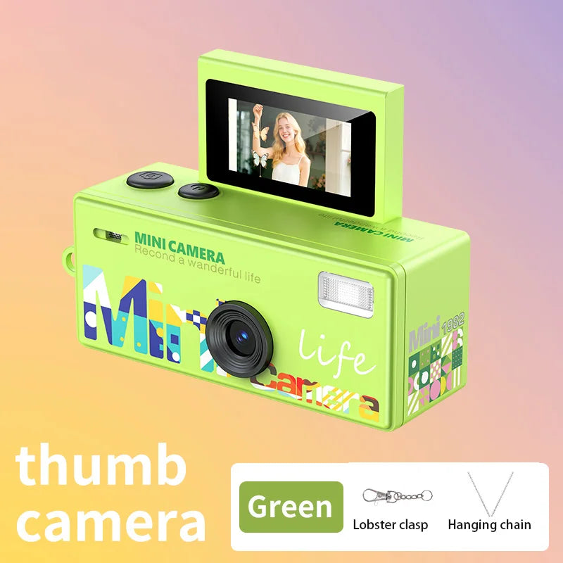 Mini Thumb Camera 0.96inch Flip Screen Keychain Camera Retro 720P Outdoor Sports Camera Very Small Camcorder Video Recorder