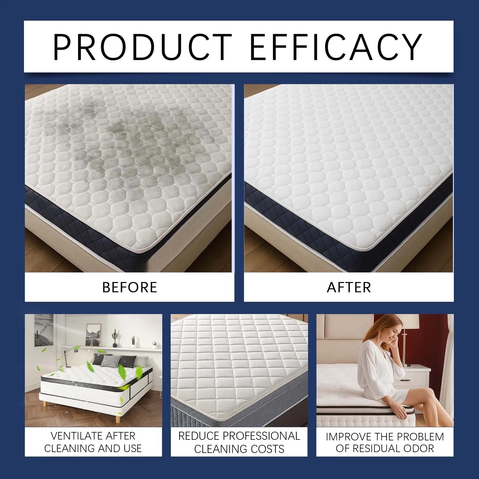 Mattress Cleaner 150Ml Household Deep Cleaning Solution For Mattresses & Carpets Removes Oil Stains And Dirt Revitalizes Fabrics