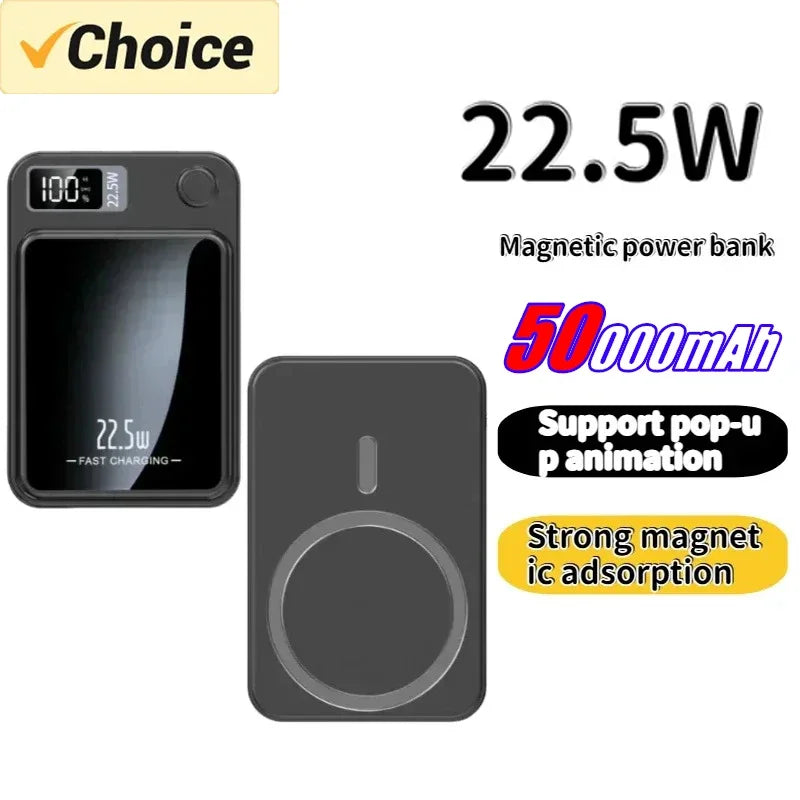 Magnetic Power Bank 50000mAh Wireless Fast Charging Large Capacity