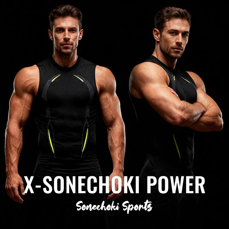 Compression Shirt Men Sleeveless Gym Clothing Dry Fit Printing Sportswear Male Fitness Bodybuilding Vest Workout Muscle Tank Top