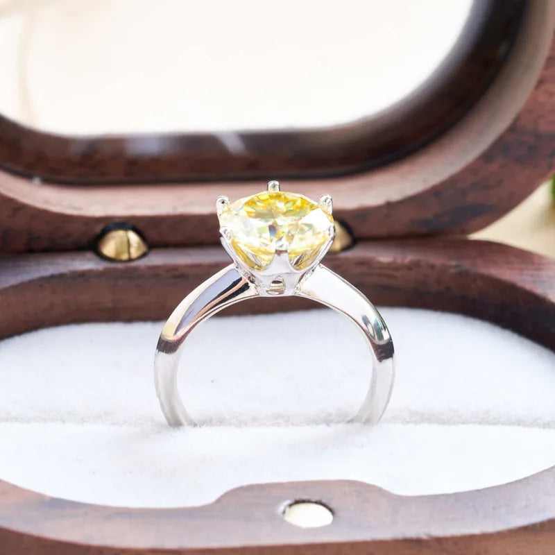 JoyceJelly 1/2/3/5ct Anéis de Moissanite Coloridos Femininos Com GRA Prata Esterlina 925 Joias de Luxo Atacado Preço Baixo