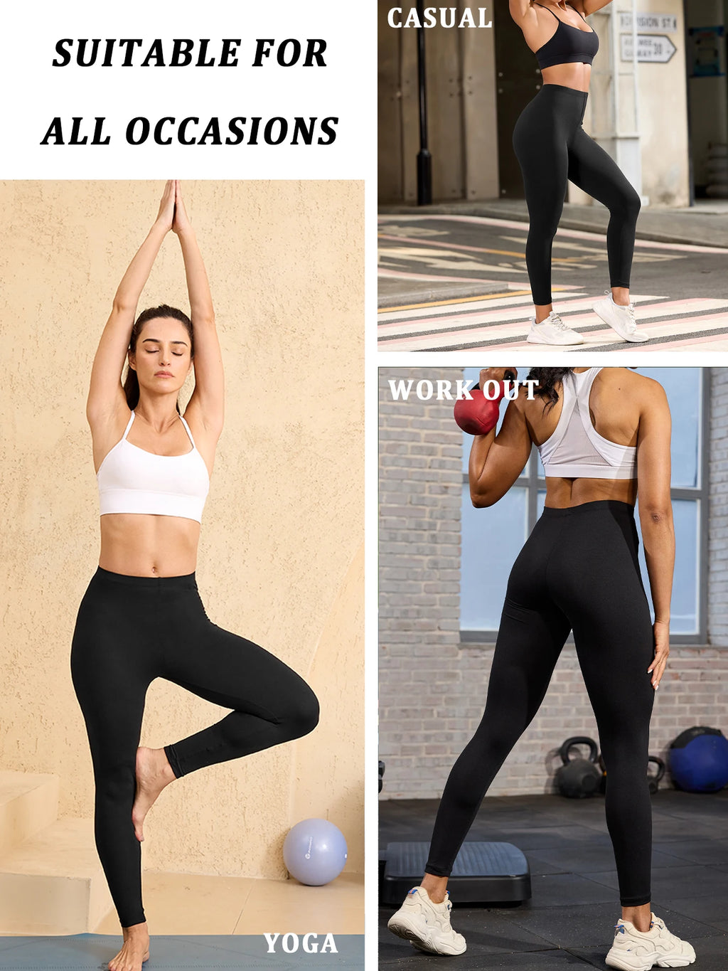 Women's Super Soft Leggings High Elasticity Workout Yoga Running Athletic Push Up Gym Long Fitness Leggings