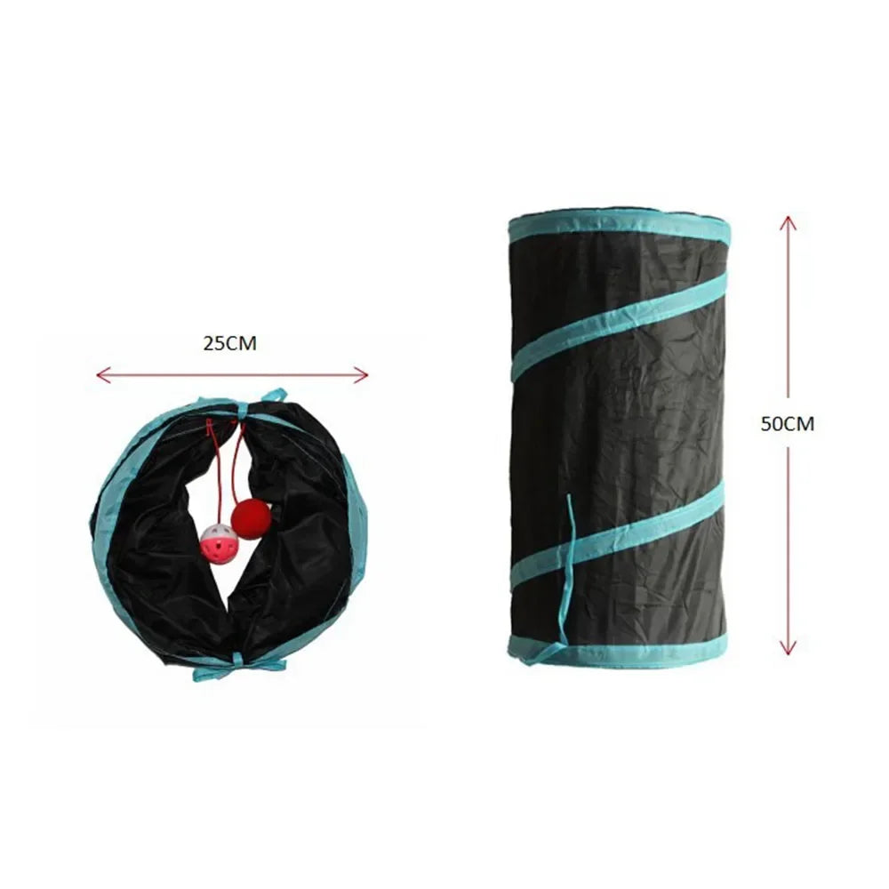 Túnel Dobrável Brinquedo para Gatos Tenda Rolante de Pano de Poliéster para Gatinhos Túnel para Gatos Brinquedo para Cachorros Túnel de Brinquedo para Gatos Pequenos Médios e Grandes