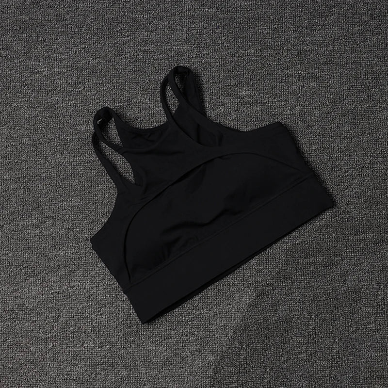Sutiã Esportivo Vazado Sexy Fitness Academia Feminino Push Up Alto Impacto À Prova de Choque Roupa Íntima Top Curto Nu Mujer Sutiã de Yoga Feminino para Treino