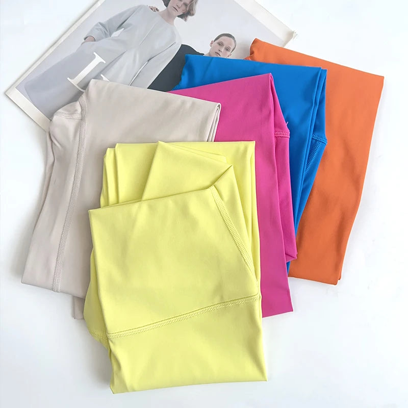 New Color Series Naked Feeling High Waist Women's Sports Yoga Leggings Elastic Comfort Look Slimmer Running Leisure Sports Pants