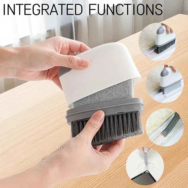 Window Rail Cleaning Brush 2 in 1 Door Groove Hair Grip Brushes Multifunction Windows Slot Sliding Household Kitchen Accessories