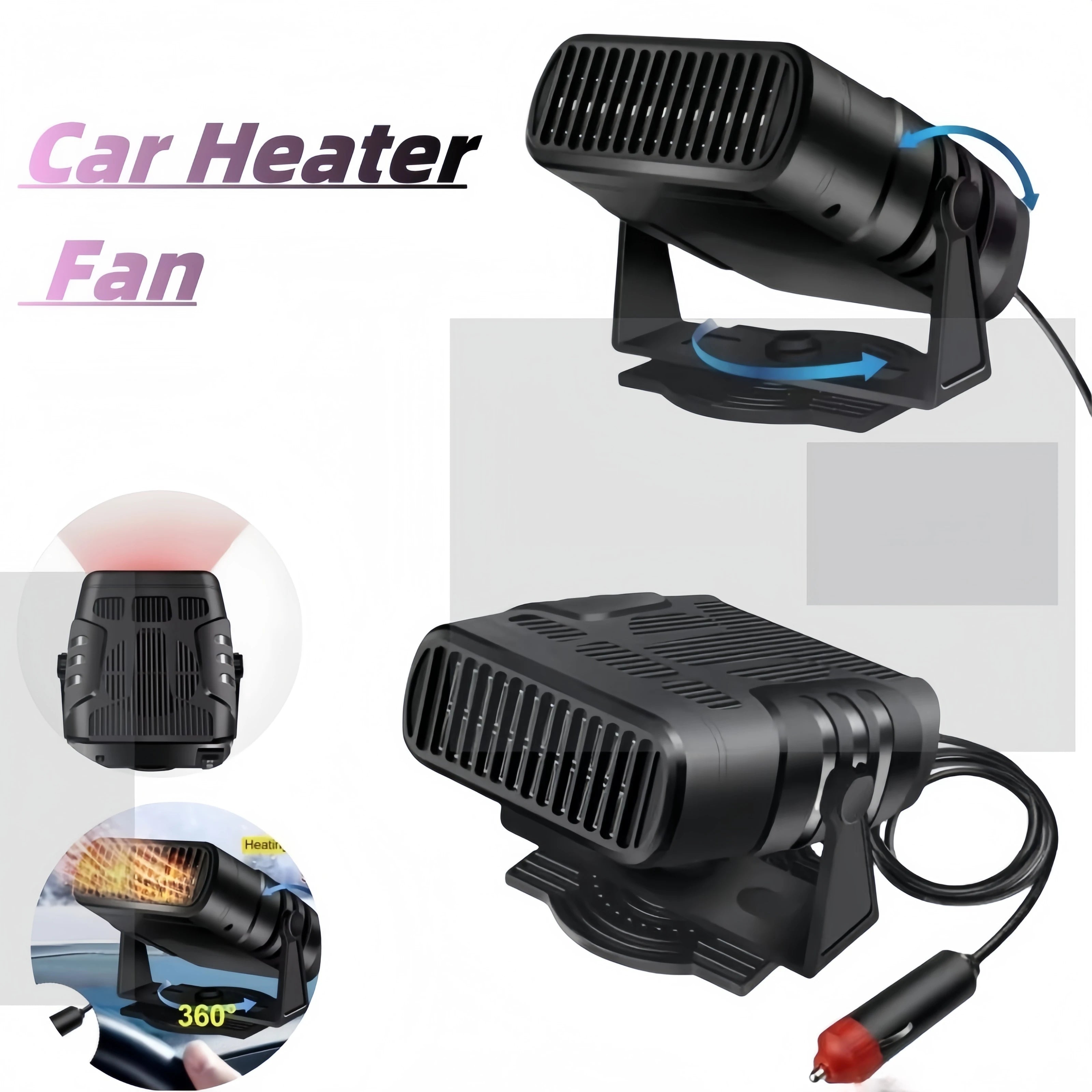 Fast Demister Anti Fog Heater Portable Dual Mode Car Fan Cooler Heater Winter All Season Windshield Fog Remover Vehicle