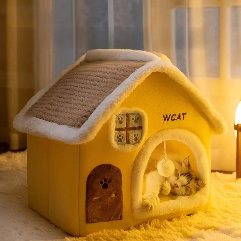Casa de Cachorro para Inverno, Quente, Envolvente, Espessa, para Moradia, Lavável, Destacável, Formato Pequeno, Aconchegante