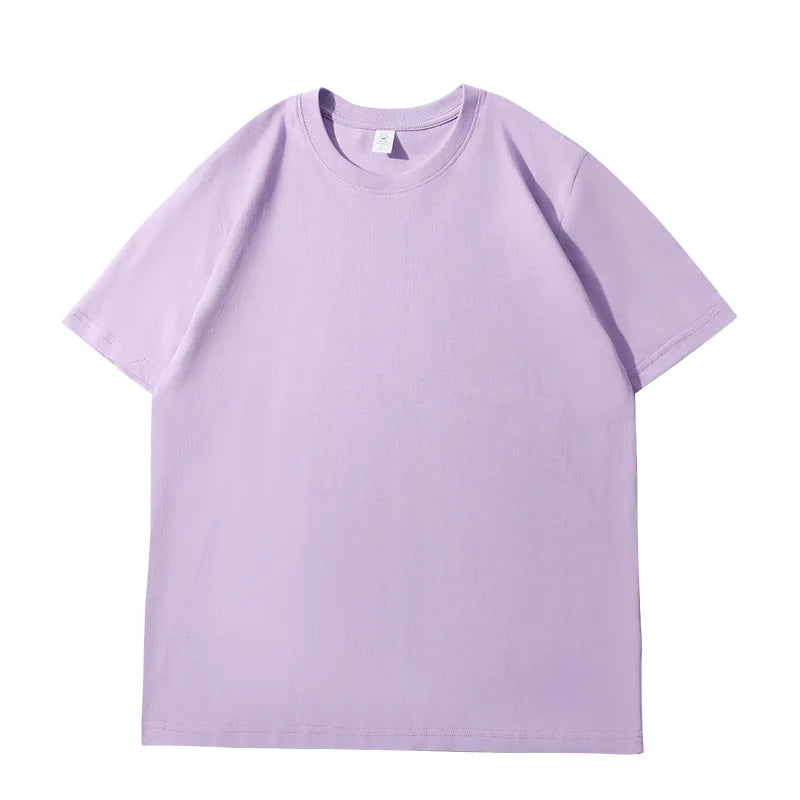 Camiseta de verão feminina algodão 2026 cor sólida solta camiseta casual coreana tops malha regata manga curta gola redonda feminina blusas