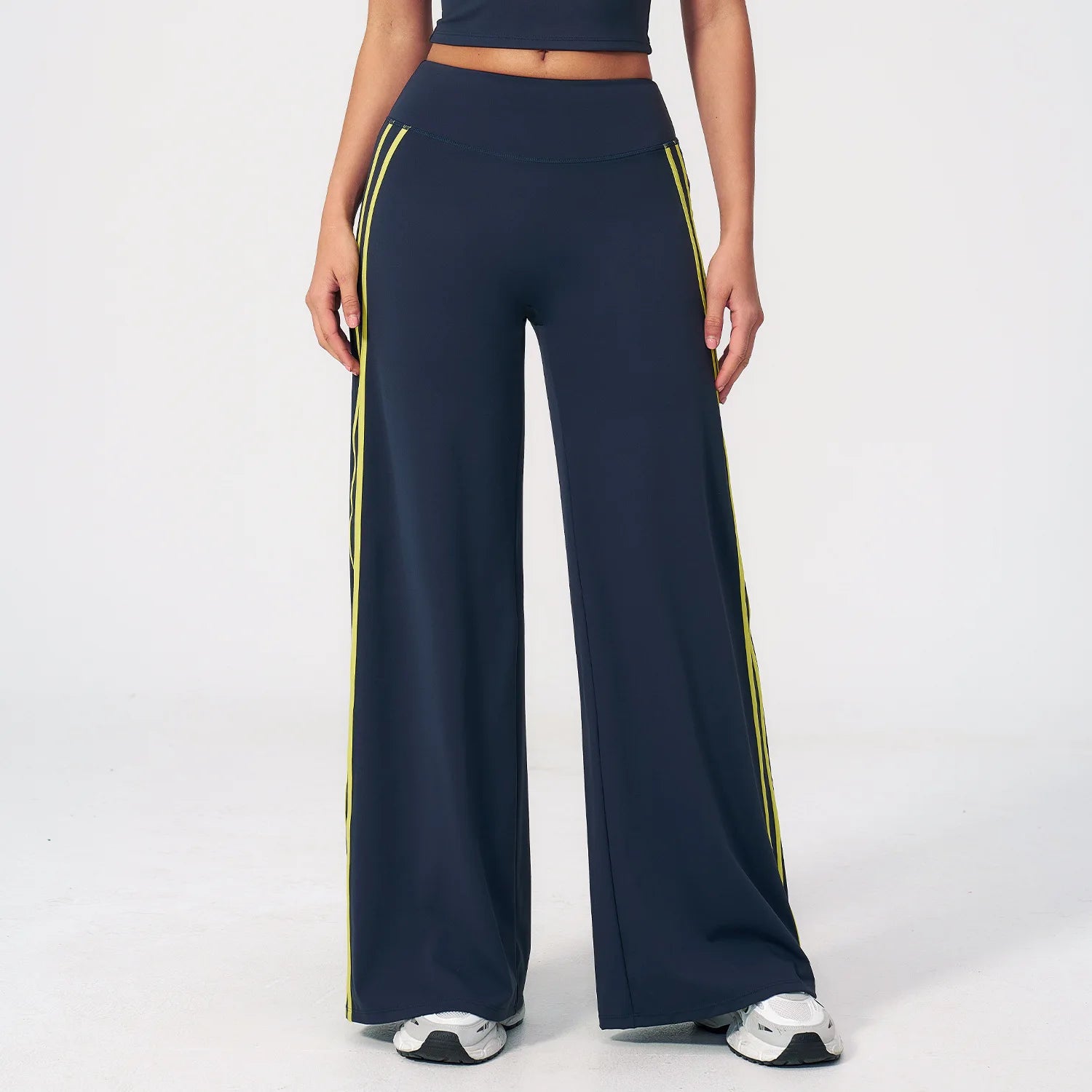 JUREN Straight Leg Bottoms Women's Mid-Waist Yoga Pants Gym Leggings Workout Leggings Naked Feel Pilates Running Sports Trousers