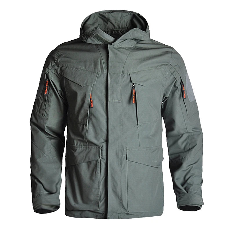 HAN Wild M65 Quebra-Vento Tático Jaquetas de Caminhada Combate Masculino Impermeável com Capuz Casaco de Piloto de Voo Corta-Vento Uniforme de Escalada