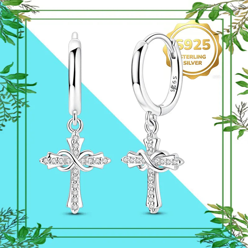 Brincos Femininos Pendentes 100% Genuínos em Prata Esterlina 925 Hipoalergênicos Luxuosos Elegantes Joia Fina Presente de Aniversário para Ela